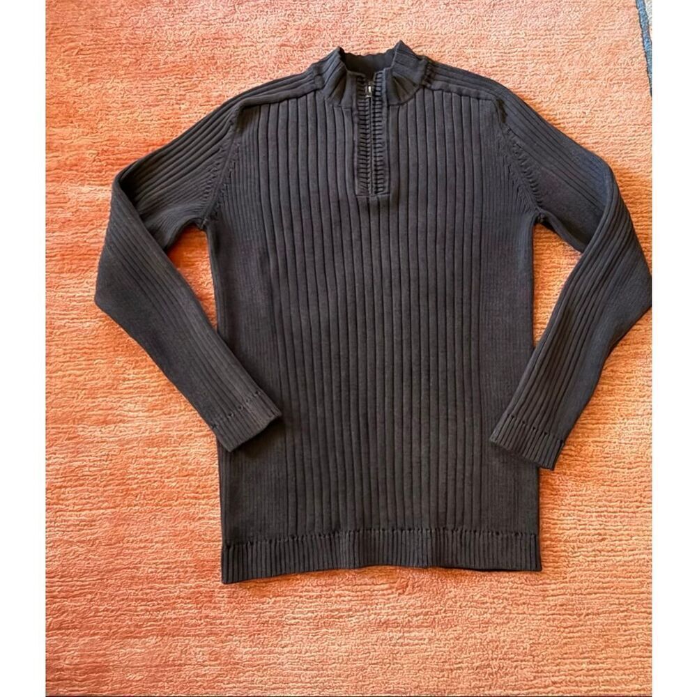 Vintage Men’s Catawba Roundtree & Yorke Washed Charcoal Quarter Zip Sweater 2XT